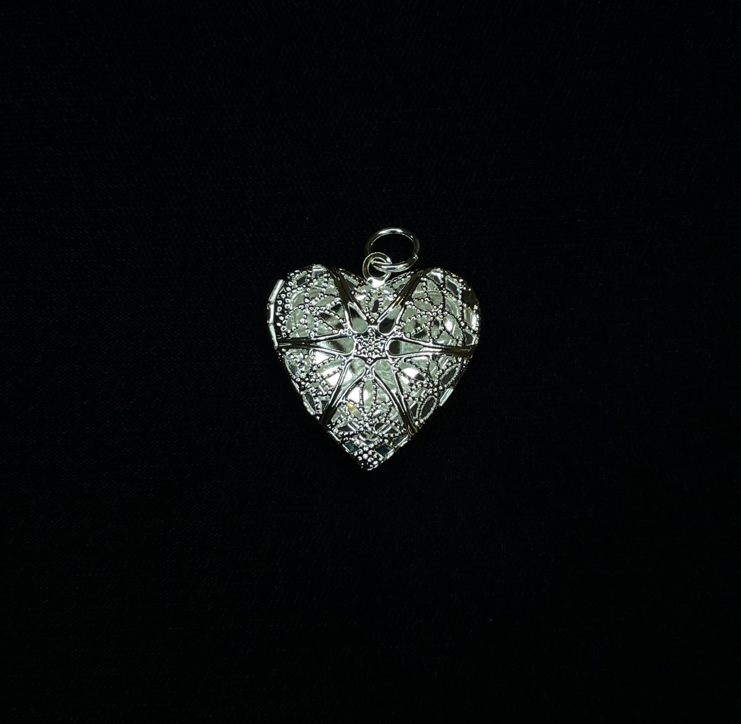 Victorian Heart Silver-Tone Gem Locket