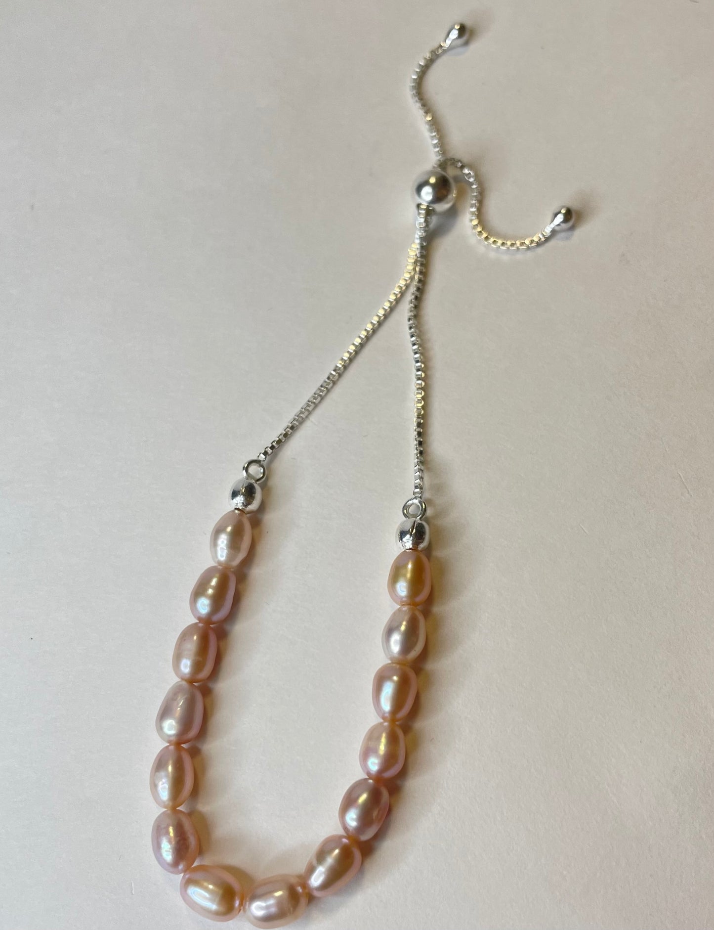 Babydoll-Pink Pearl Bolo Bracelet