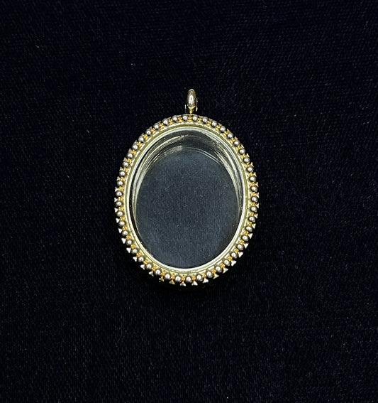 Classic Gold-Tone Oval Gem Locket